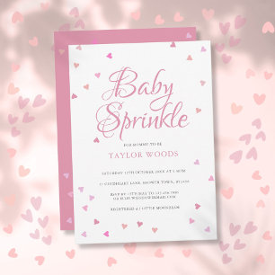 Schöne rosa Liebesherzen Baby Sprinkle Shower Einladung