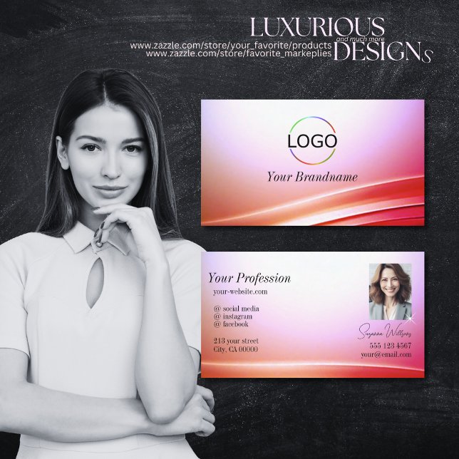 Schöne, rosa Lilac-geschwungene Dekoration mit Log Visitenkarte (Von Creator hochgeladen)