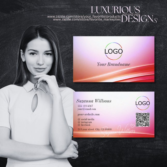 Schöne rosa Lilac-geschwungene Dekoration mit QR-L Visitenkarte (Von Creator hochgeladen)