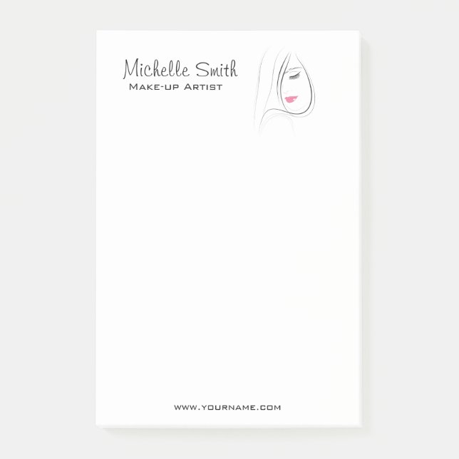 Schöne Rosa Lippen bilden das Künstlermarkieren Post-it Klebezettel (Vorderseite)