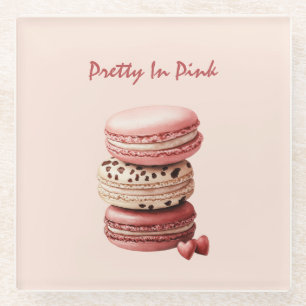 Schöne rosa Macaron-Kekse Glasuntersetzer