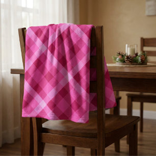 Schöne rosa-magenta karierte kleine Fleece-Decke Fleecedecke