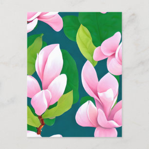 Schöne rosa Magnolia-Blume Postkarte