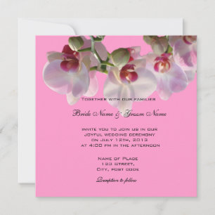 Schöne rosa Orchideen-Blumen Hochzeits-Einladungen Einladung