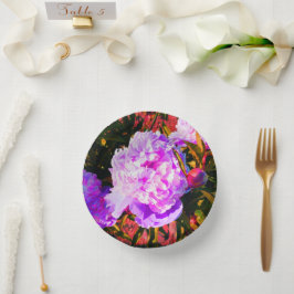 Schöne Rosa-Peonies-Runde Pappteller