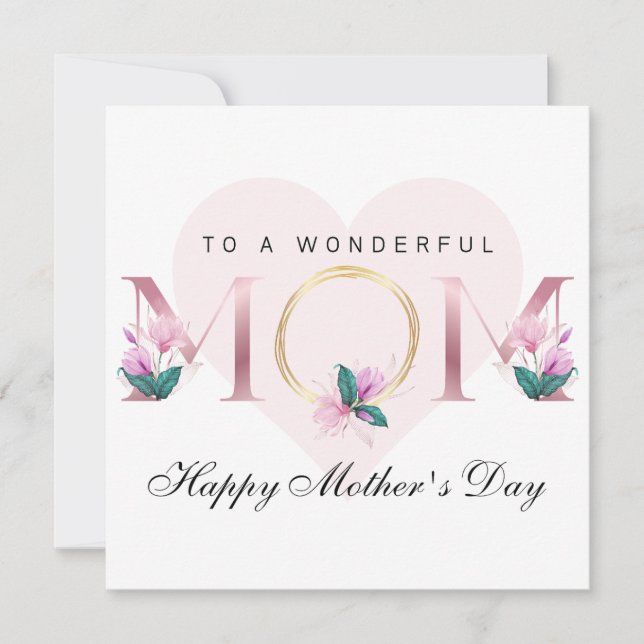 Schöne rosa Personalisierte Muttertag Einladung (Vorderseite)