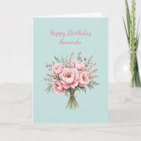 Schöne rosa Pfingstrosen-Blumenstrauß-Geburtstag