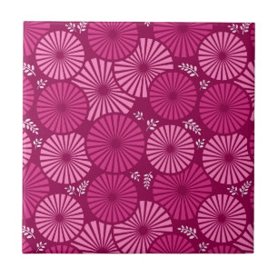 Schöne, rosa Retro-Blumenstrauß Tile Fliese