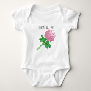 Schöne rosa Rose Baby Strampler