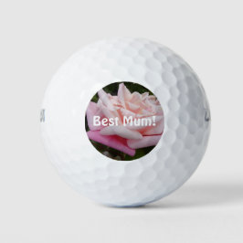 Schöne Rosa Rose Bestes Mum Blume Design Golfball