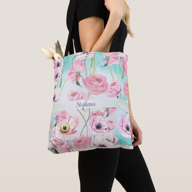 Schöne Rosa Rose Monogramm mit rosafarbenen Blumen (Von Nahem)