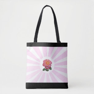 Schöne rosa Rose & rosa Strahlen