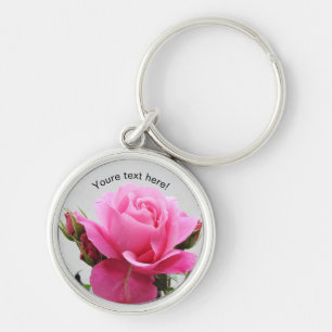 Schöne rosa Rose Schlüsselanhänger
