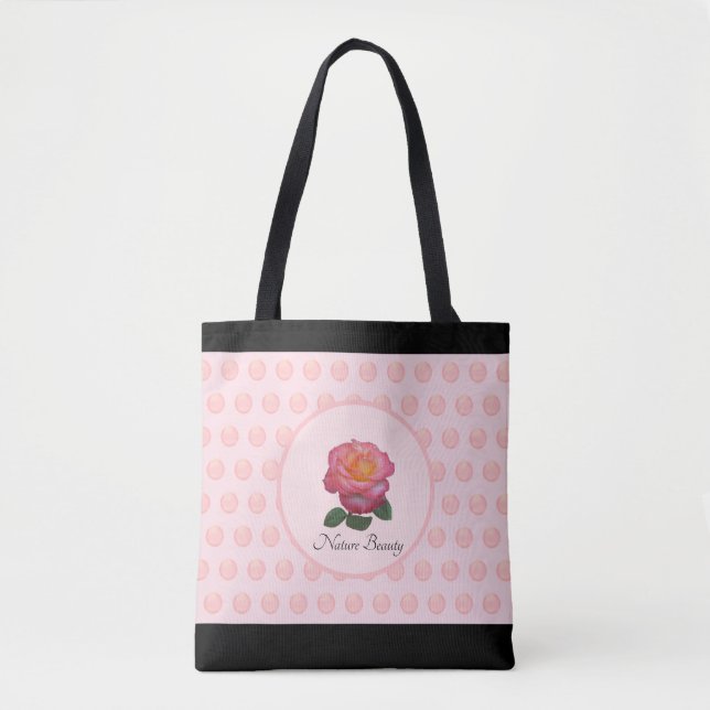 Schöne rosa Rose & Tupfen (Vorderseite)