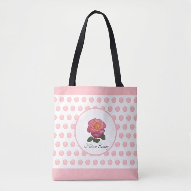 Schöne rosa Rose und Punkte (Vorderseite)