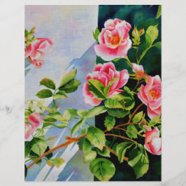 Schöne rosa Rosen Aquarellblüte