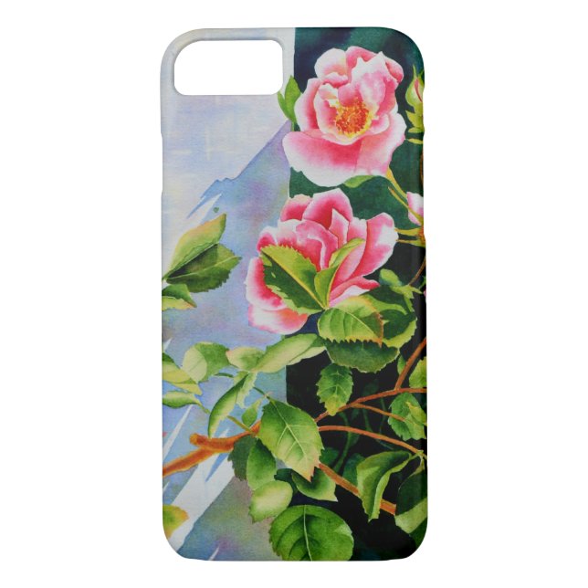Schöne rosa Rosen Aquarellblüte Case-Mate iPhone Hülle (Rückseite)