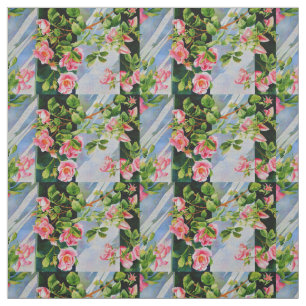 Schöne rosa Rosen Aquarellblüte Stoff