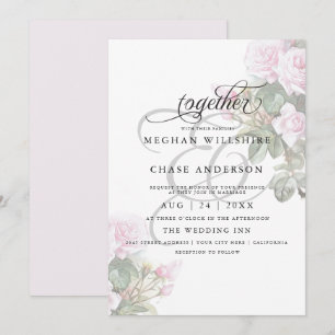 Schöne rosa Rosen BarefootBride™ Einladung