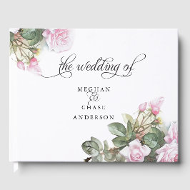 Schöne rosa Rosen BarefootBride™ Gästebuch