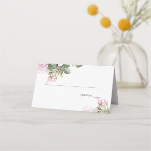 Schöne rosa Rosen BarefootBride™ Platzkarte