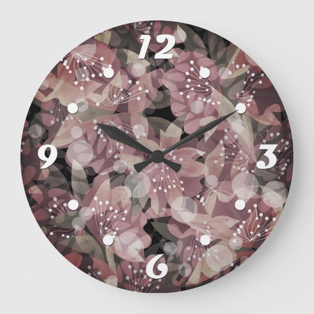 Schöne Rosa Rosen Blume Foto romantische sind Große Wanduhr (Vorderseite)