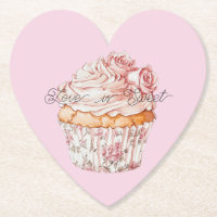 Schöne rosa Rosen Blumen Cupcake Brautparty