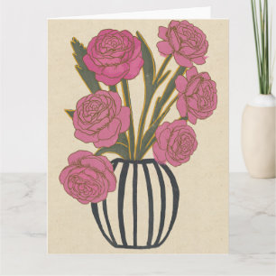 Schöne rosa Rosen Dankeskarte