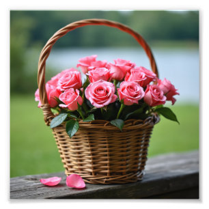 schöne rosa Rosen Fotodruck