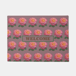 Schöne rosa Rosen Fußmatte