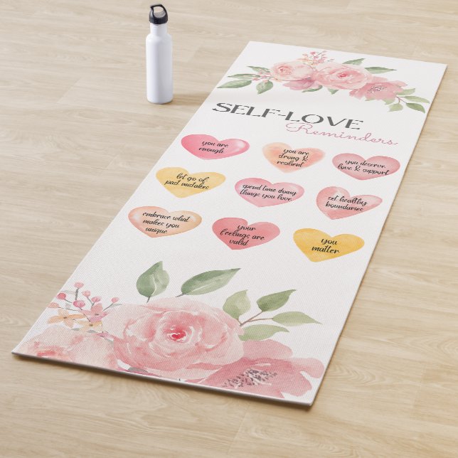 Schöne rosa Rosen herzförmige Selbstauslöser-Liebe Yogamatte (Beispiel)