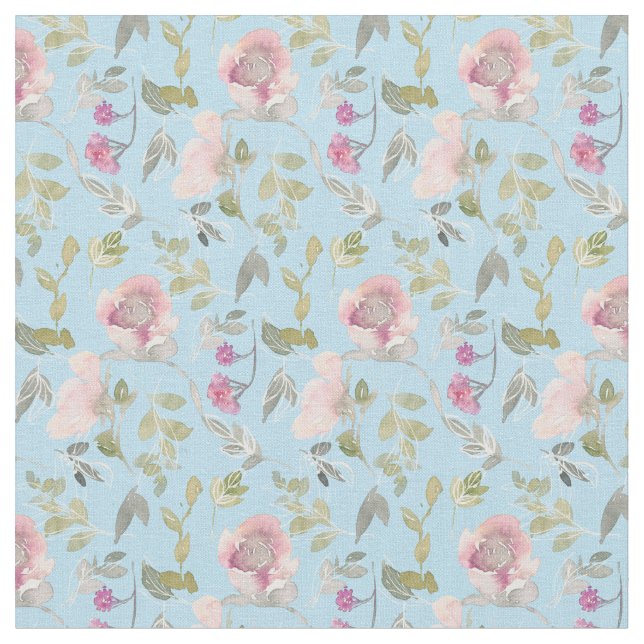 Schöne rosa Rosen in Aquarellfarbe Stoff (Nahaufnahme)