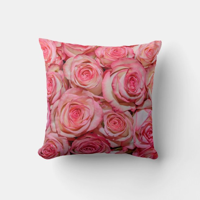 Schöne rosa Rosen Kissen (Vorderseite)