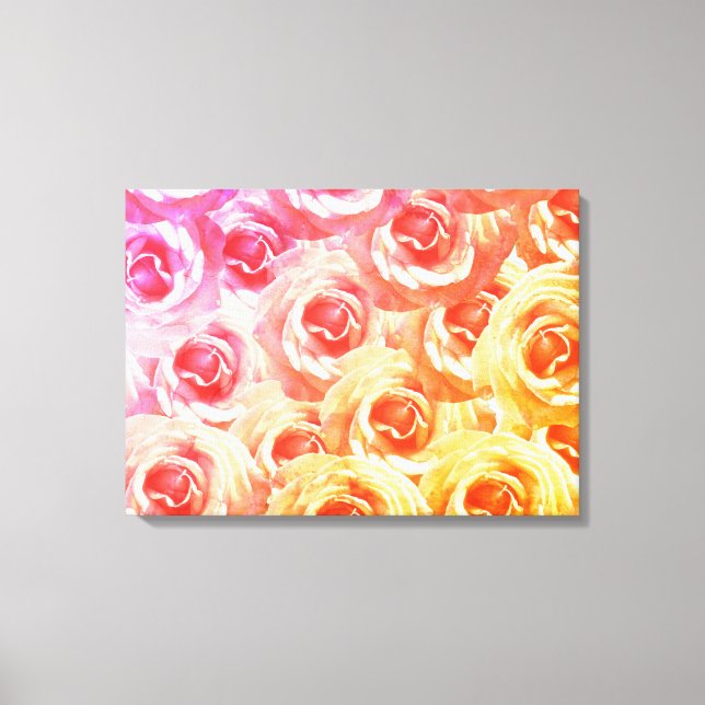 Schöne rosa Rosen Kunst Leinwanddruck (Vorderseite)