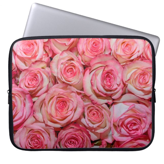 Schöne rosa Rosen Laptopschutzhülle (Vorderseite)