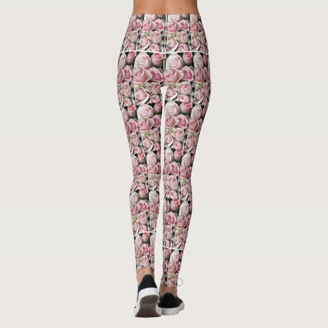 Schöne rosa Rosen-Leggings Leggings (Rückseite)