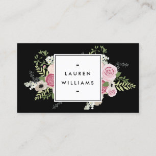 Schöne rosa Rosen Moderne Eleganz II Visitenkarte