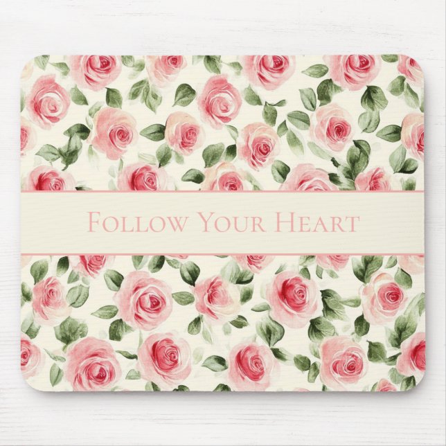 Schöne rosa Rosen  Mousepad (Vorne)