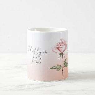 Schöne rosa Rosen-Pfirsich-Ombre-Blume Kaffeetasse