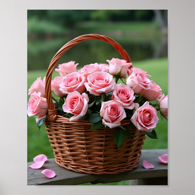 schöne rosa Rosen Poster (Vorne)
