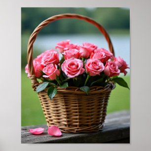 schöne rosa Rosen Poster