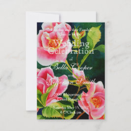 Schöne rosa Rosen, rote Rosen, Aquarellblumen Einladung