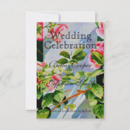 Schöne rosa Rosen, rote Rosen, Aquarellblumen Save The Date