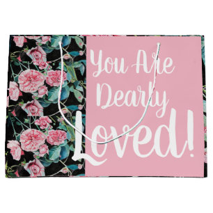 Schöne rosa Rosen Sie sind Lieblings Geschenktasch Große Geschenktüte