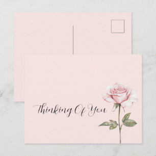 Schöne rosa Rosenblume Postkarte
