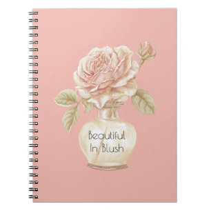 Schöne rosa Rosenblüte Notizblock