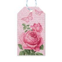 Schöne rosa Rosengartentags - Vintage Collage
