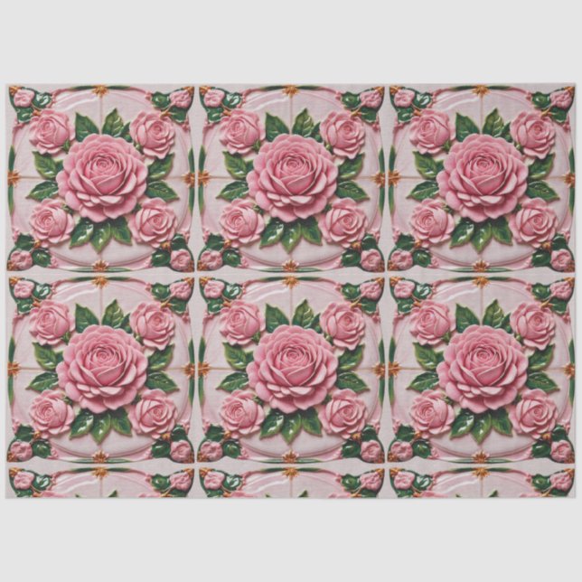 Schöne rosa Roses Trendy Collection Seidenpapier (Vorderseite)