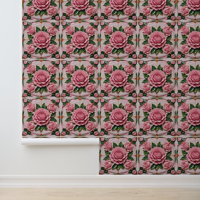 Schöne rosa Roses Trendy Collection Tapete (Anwendung)