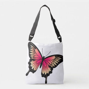 Schöne rosa Schmetterling Crossover Tasche
